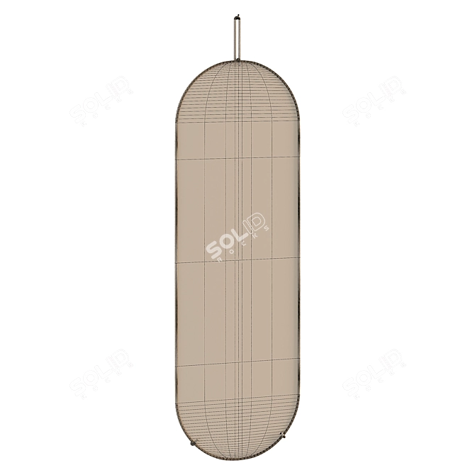 Sleek Scandinavian Tall Wall Mirror 3D model image 3