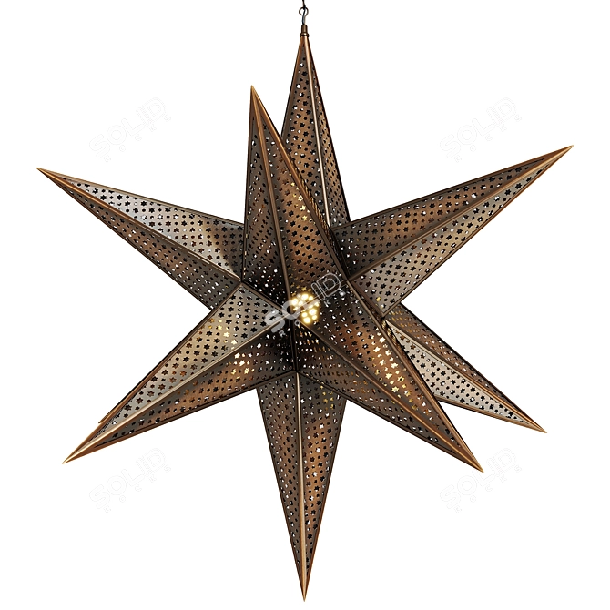 Corbett Star Bronze Pendant Light 3D model image 2