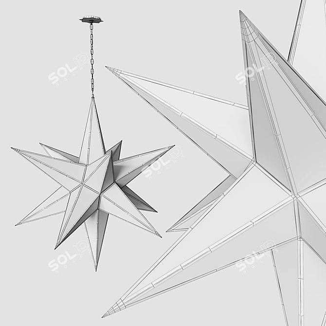 Corbett Star Bronze Pendant Light 3D model image 3