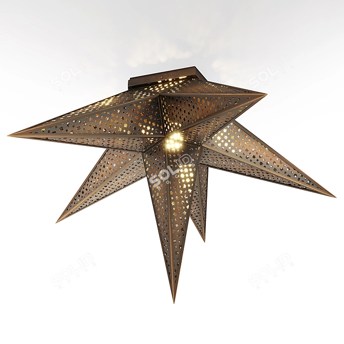 Bronze Star Ceiling Light by Corbett 3D model image 1