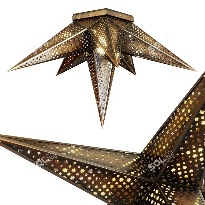 Bronze Star Ceiling Light by Corbett 3D model image 4