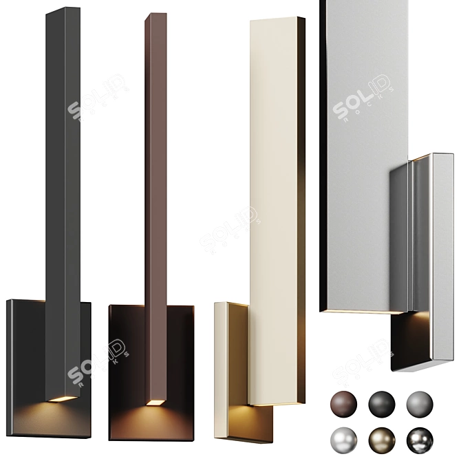 Sleek LED Outdoor Wall Sconce 3D model image 1