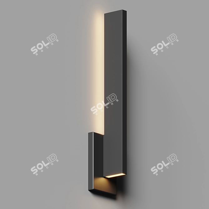 Sleek LED Outdoor Wall Sconce 3D model image 2