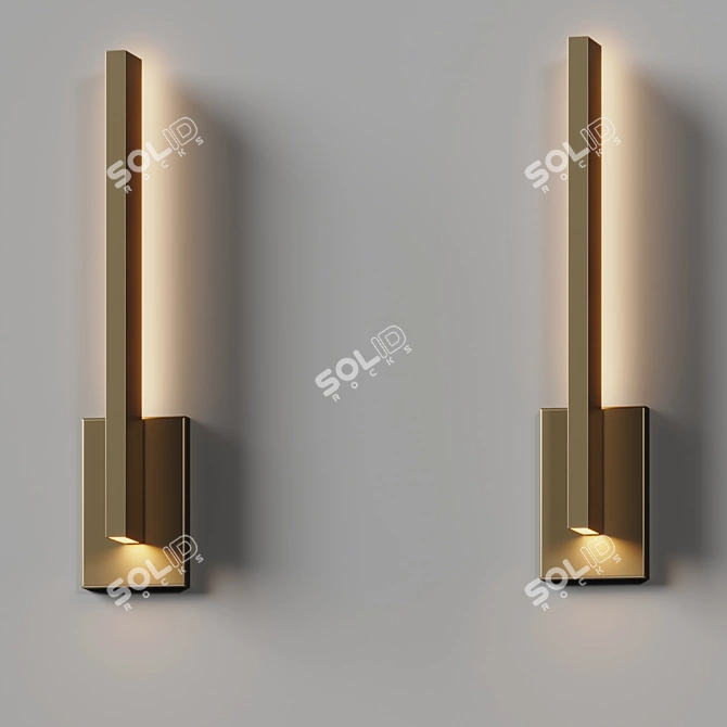 Sleek LED Outdoor Wall Sconce 3D model image 3