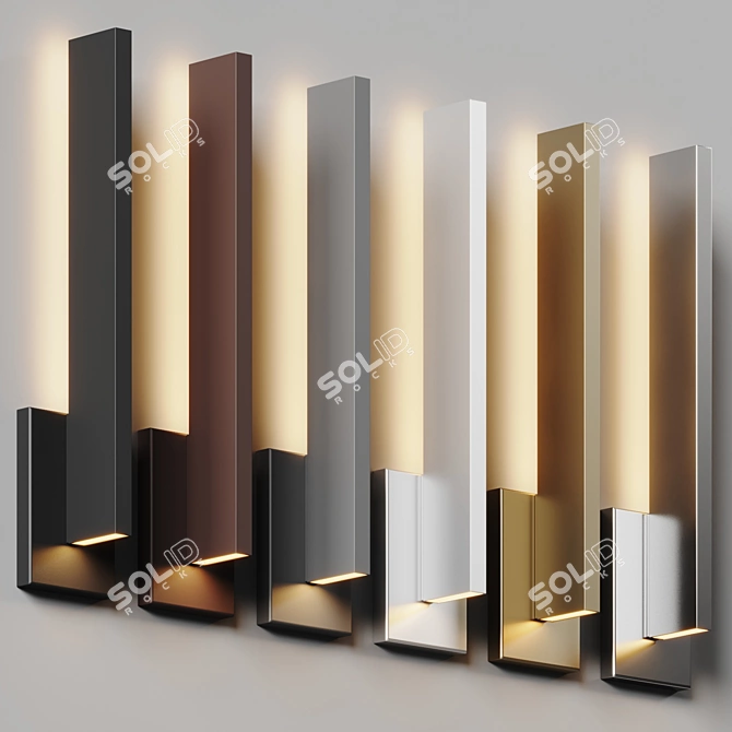 Sleek LED Outdoor Wall Sconce 3D model image 4