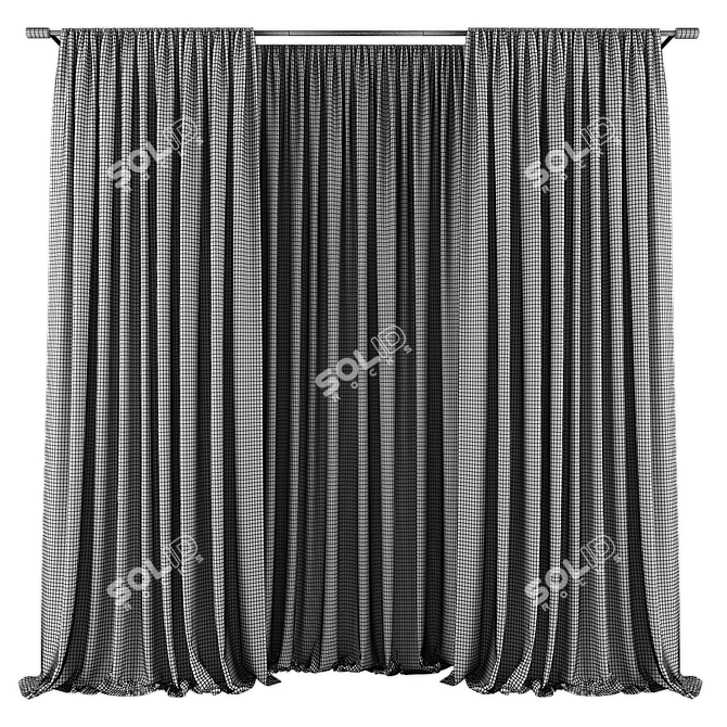 Modern Geometric Curtains 586 3D model image 2