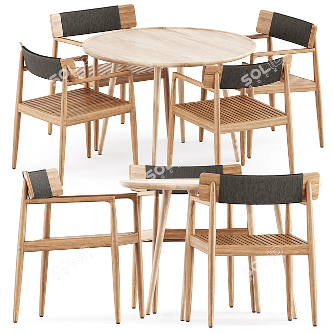 Luxury Dining Set: Archi Chair & Accent Table 3D model image 1