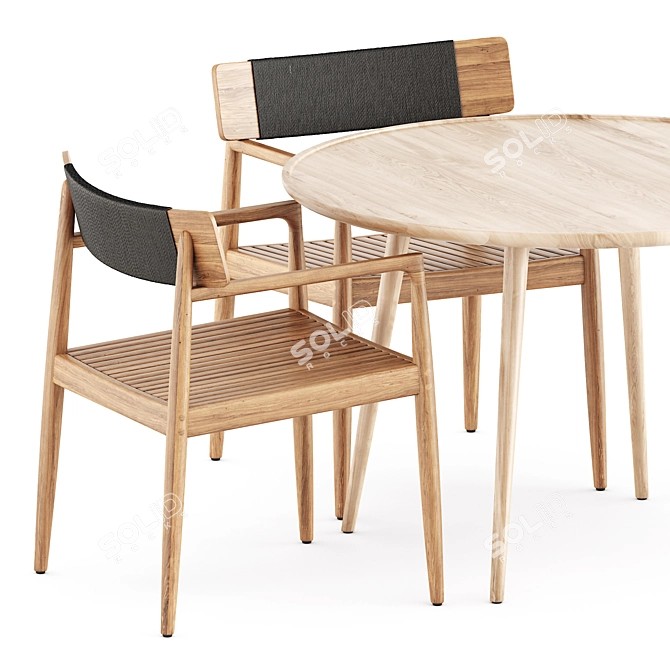 Luxury Dining Set: Archi Chair & Accent Table 3D model image 2