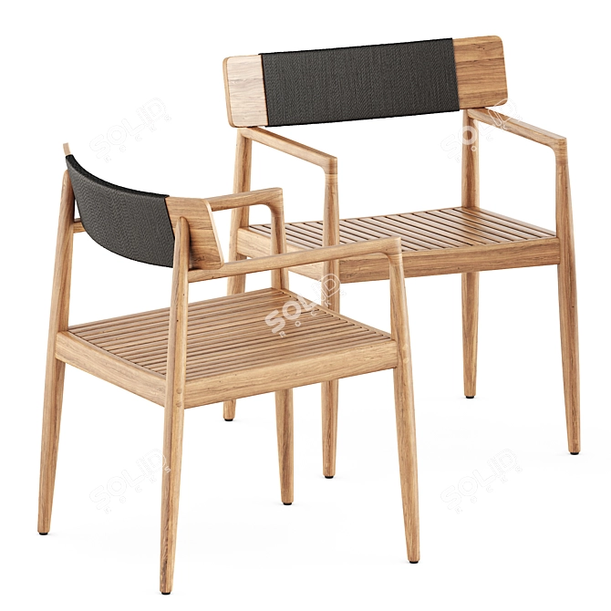 Luxury Dining Set: Archi Chair & Accent Table 3D model image 4