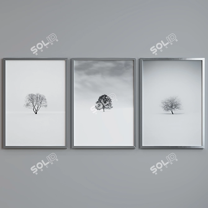  Winter Tree Picture Frame Set 3D model image 3