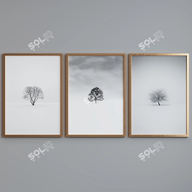  Winter Tree Picture Frame Set 3D model image 4