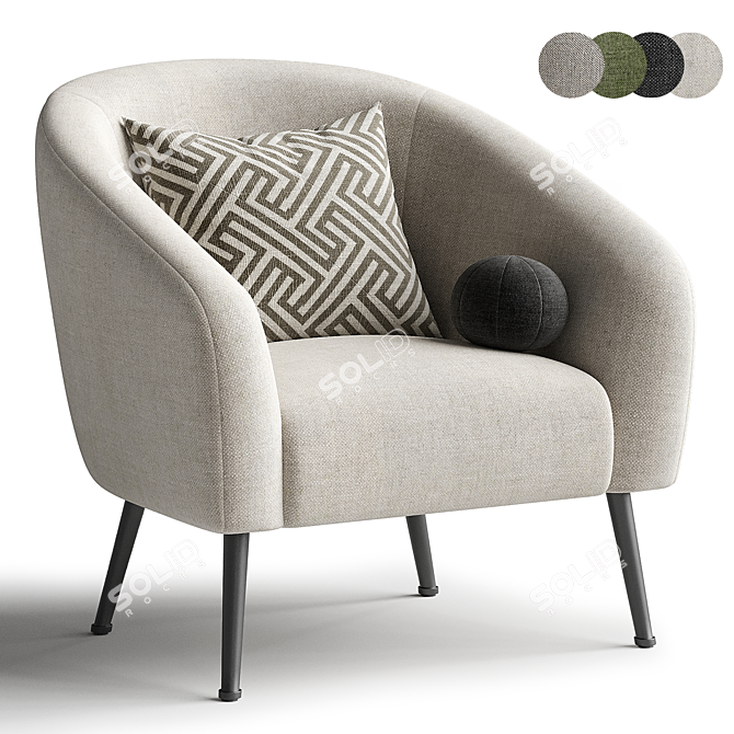 Elegant DAVI Armchair for Sale 3D model image 2