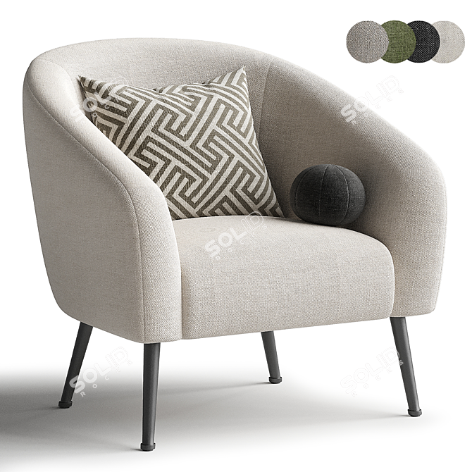 Elegant DAVI Armchair for Sale 3D model image 4