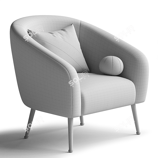 Elegant DAVI Armchair for Sale 3D model image 6