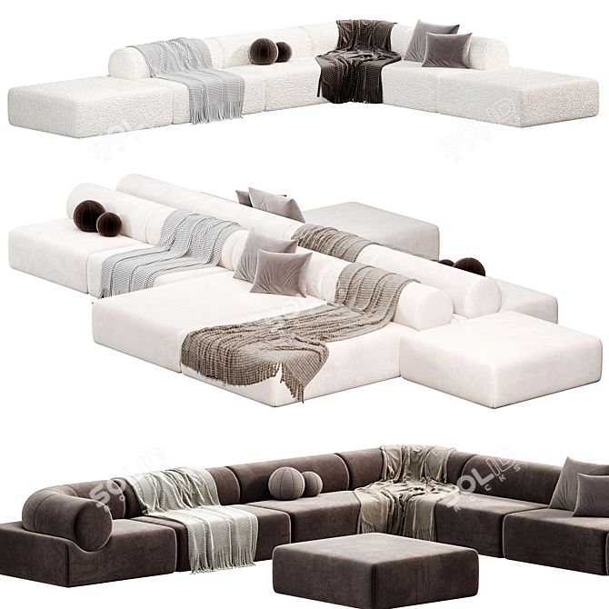 Sleek Design Pipeline Sofa Set 3D model image 3