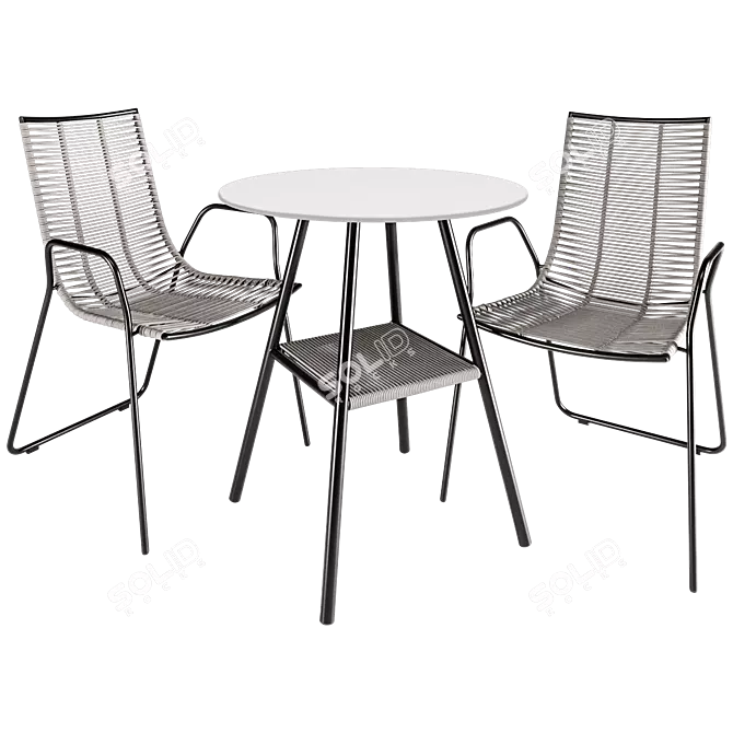 Modern Elba Table Chair Set 3D model image 1