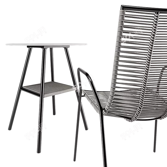 Modern Elba Table Chair Set 3D model image 4