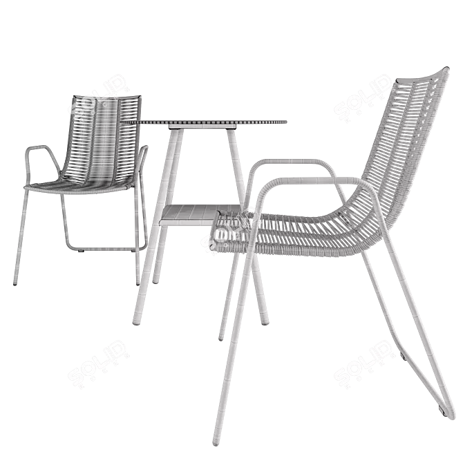 Modern Elba Table Chair Set 3D model image 6