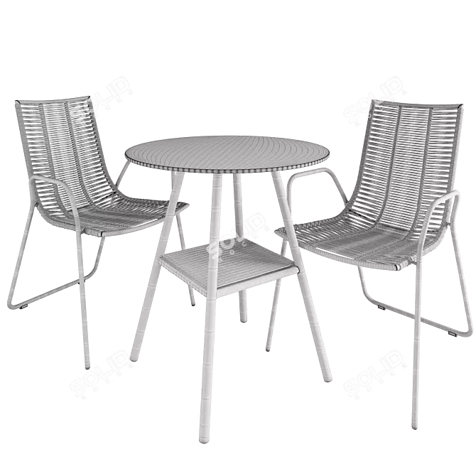 Modern Elba Table Chair Set 3D model image 7