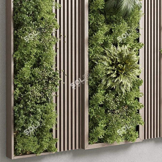 Wooden Frame Vertical Wall Garden 3D model image 5