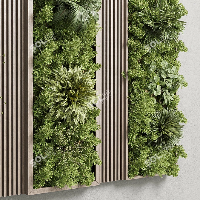 Wooden Frame Vertical Wall Garden 3D model image 6