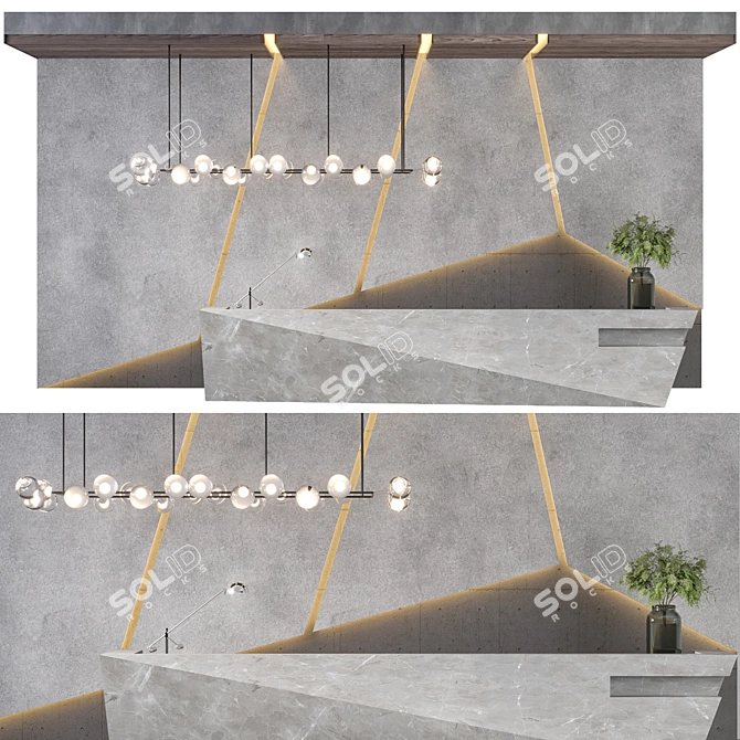 Sleek Reception Desk Design 3D model image 1