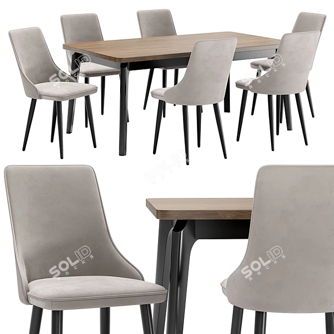 Baron Chair and Panama Table 3D model image 1