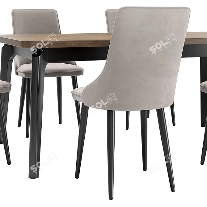 Baron Chair and Panama Table 3D model image 4
