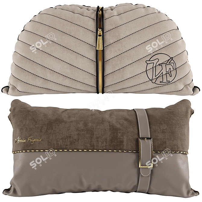 Luxury Decorative Cushions Pack 3D model image 2