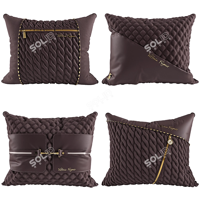 Luxury Decorative Cushions Pack 3D model image 3