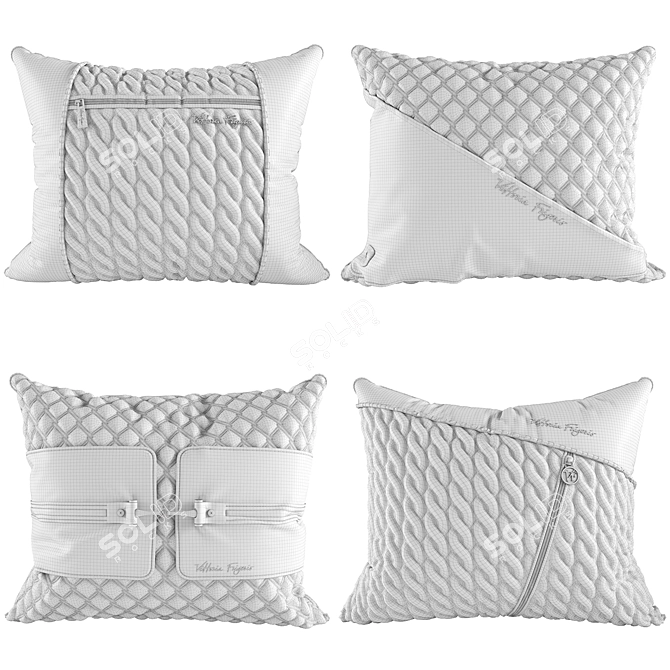 Luxury Decorative Cushions Pack 3D model image 6