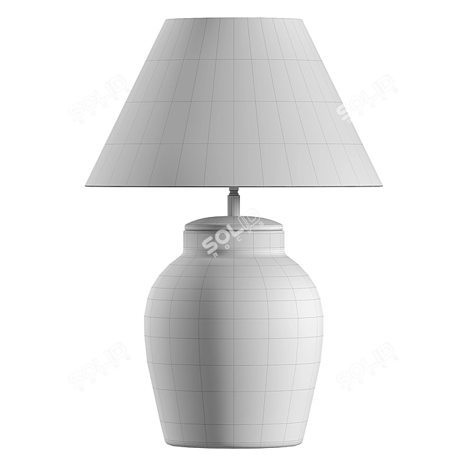 Rustic White Teracotta Table Lamp 3D model image 2