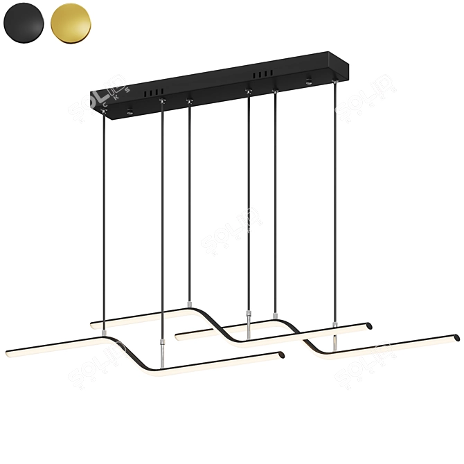  Modern LED Linear Pendant Light 3D model image 1