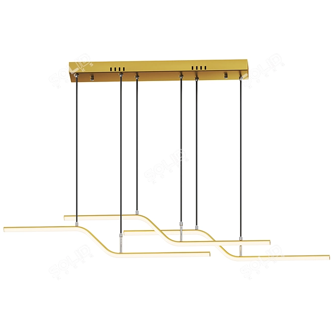  Modern LED Linear Pendant Light 3D model image 2