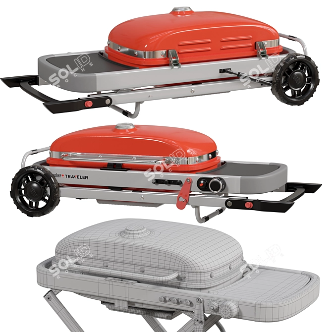 Portable Weber Gas Grill 3D model image 7