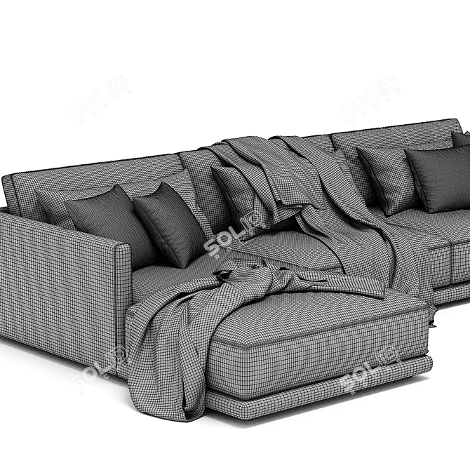Braxton 2PC Sectional: Contemporary Comfort 3D model image 4