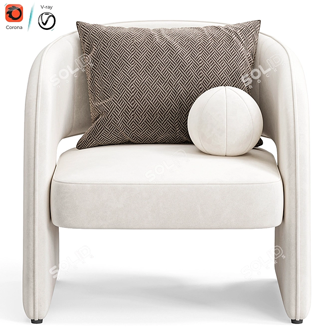 Elegant Rosalia Chair for Home 3D model image 2