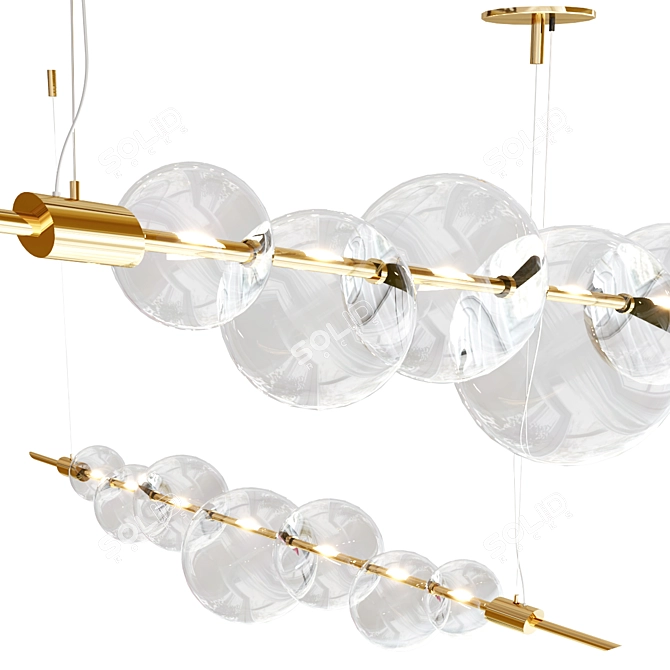 Contemporary Handmade Brass LED Chandelier 3D model image 1
