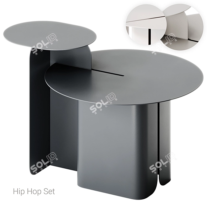 Modern Steel Hip Hop Tables 3D model image 1