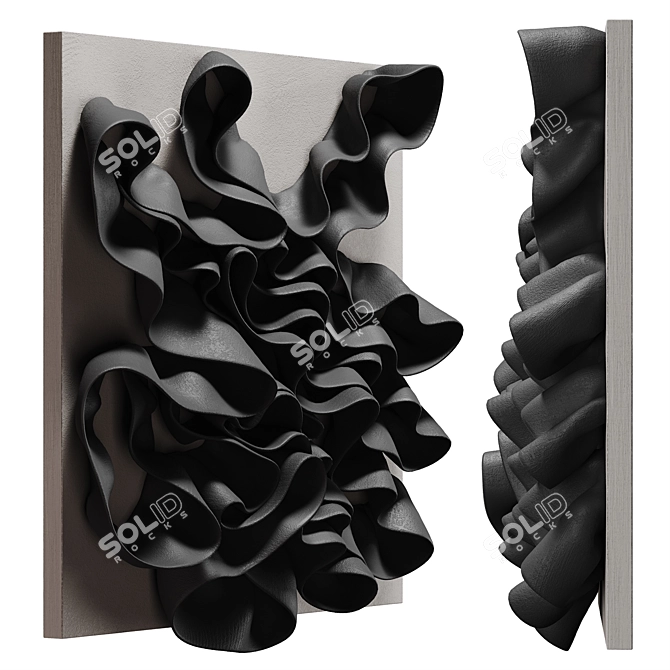 Drapped Wall Decor Panel 3D model image 3