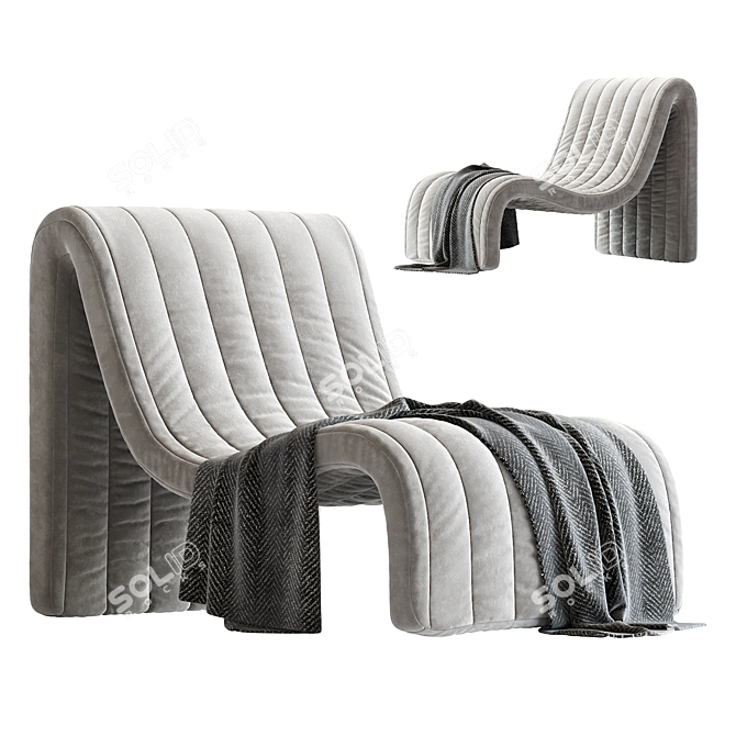 Sleek Modern Armchair N_2 3D model image 1