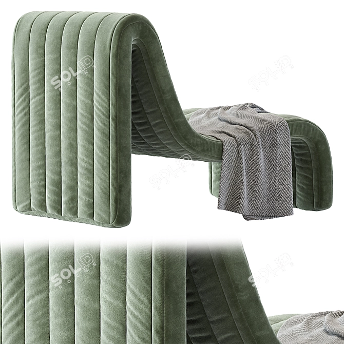 Sleek Modern Armchair N_2 3D model image 3