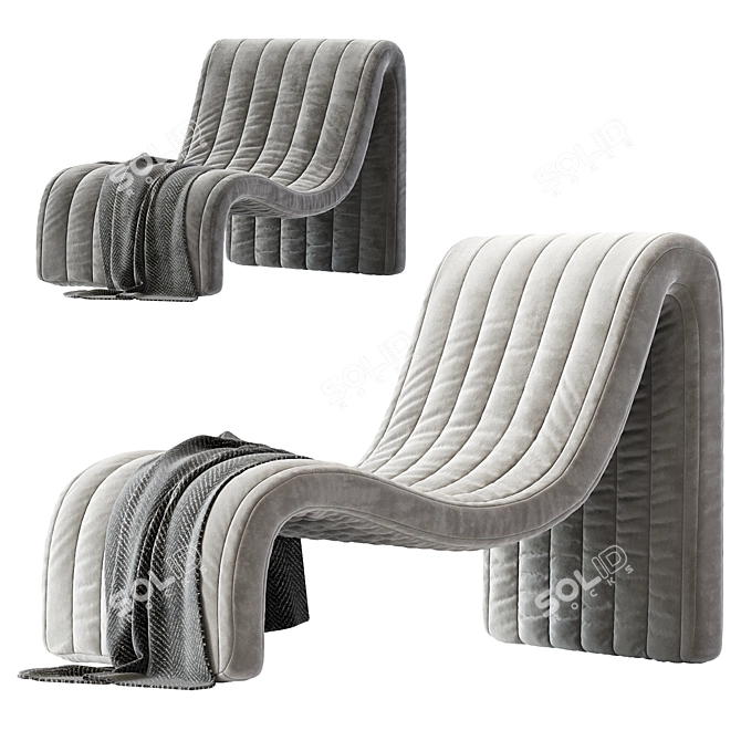 Sleek Modern Armchair N_2 3D model image 4