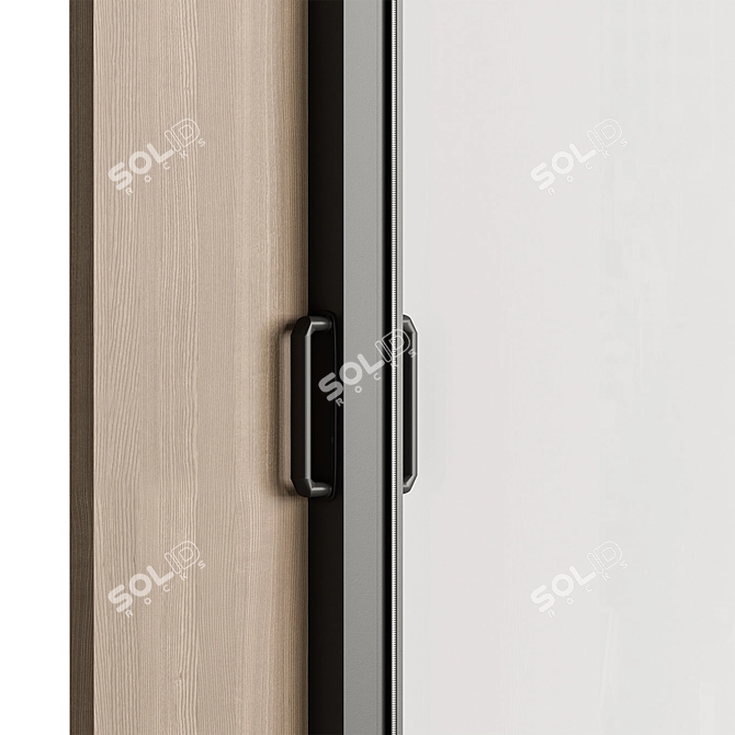  Elegant Wood Glass Door Set 3D model image 2