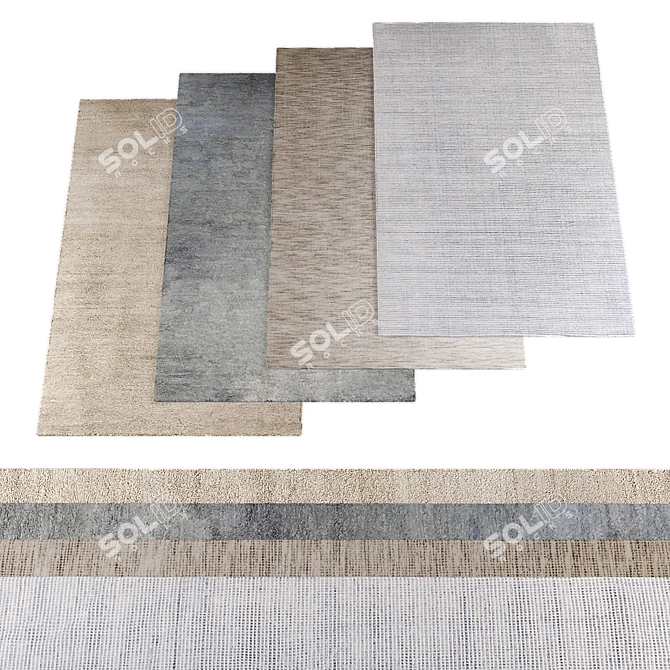 Modern Rugs Set with Textures 3D model image 1