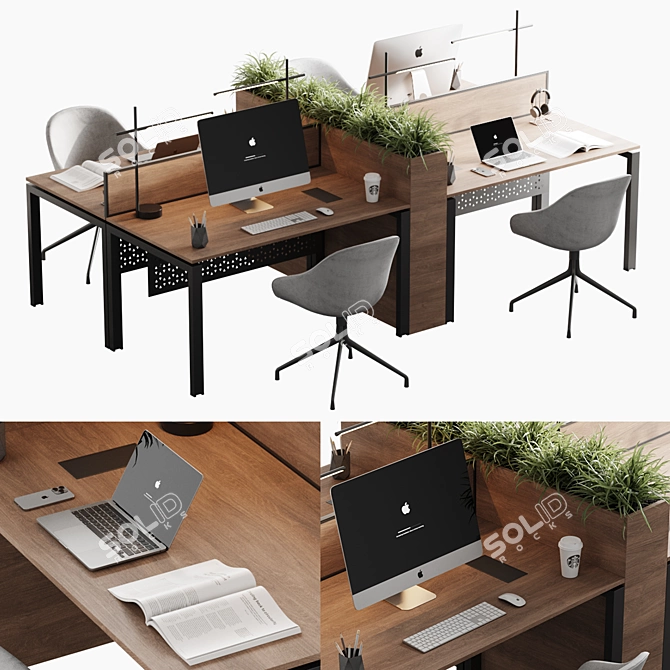 Domino Desk System Compact Solution 3D model image 1