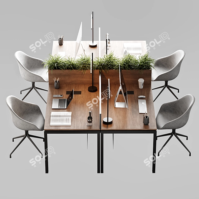 Domino Desk System Compact Solution 3D model image 3