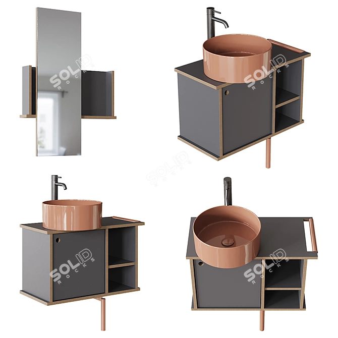 `Cielo Theo 78 Vanity Set`. 3D model image 1