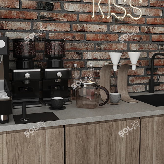 Industrial Loft Coffee Shop 3D model image 4