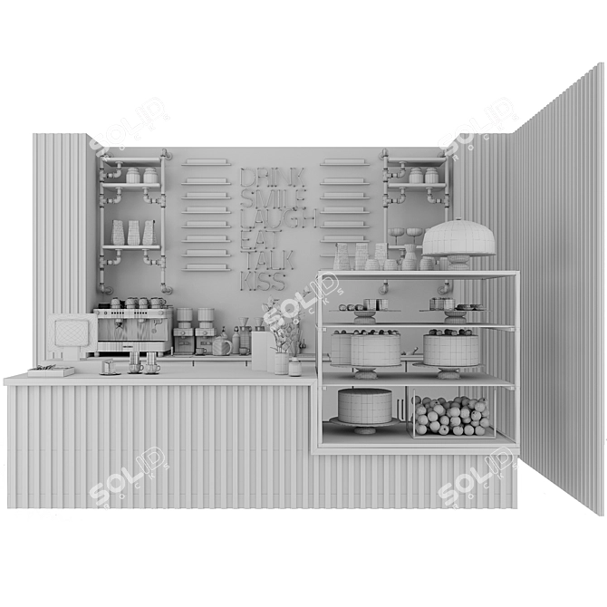 Industrial Loft Coffee Shop 3D model image 6